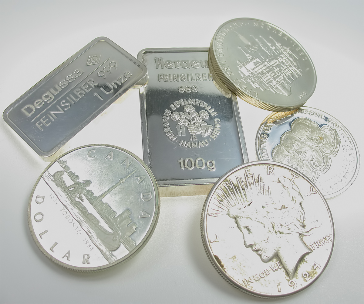 Silbermünzen Barren